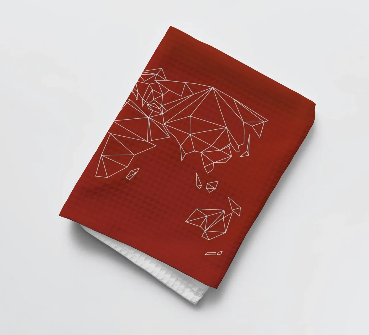 Geometrical World Map - Earthy Red Terracotta canovaccio da cucina da Studio Nahili