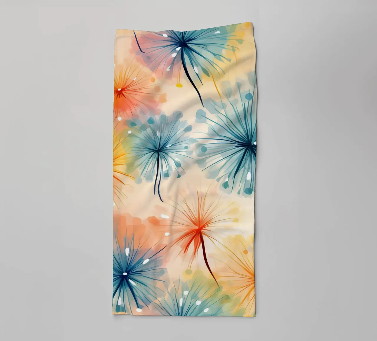 Pinke Blumen Pusteblumen Handtuch von Botanical Pattern House