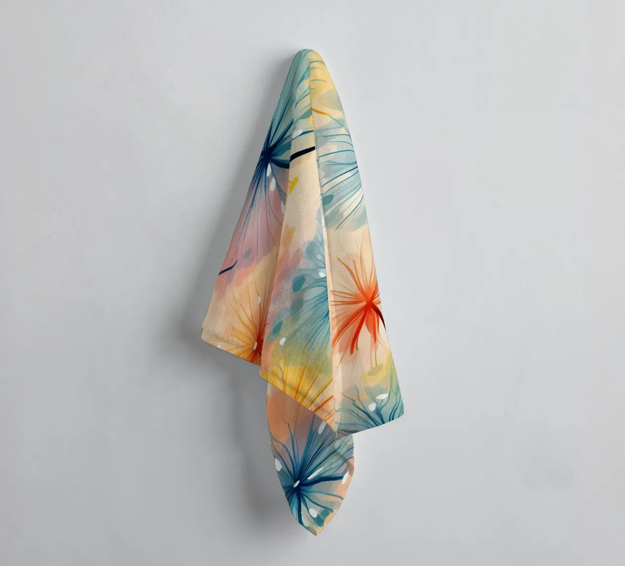 Pinke Blumen Pusteblumen Handtuch von Botanical Pattern House
