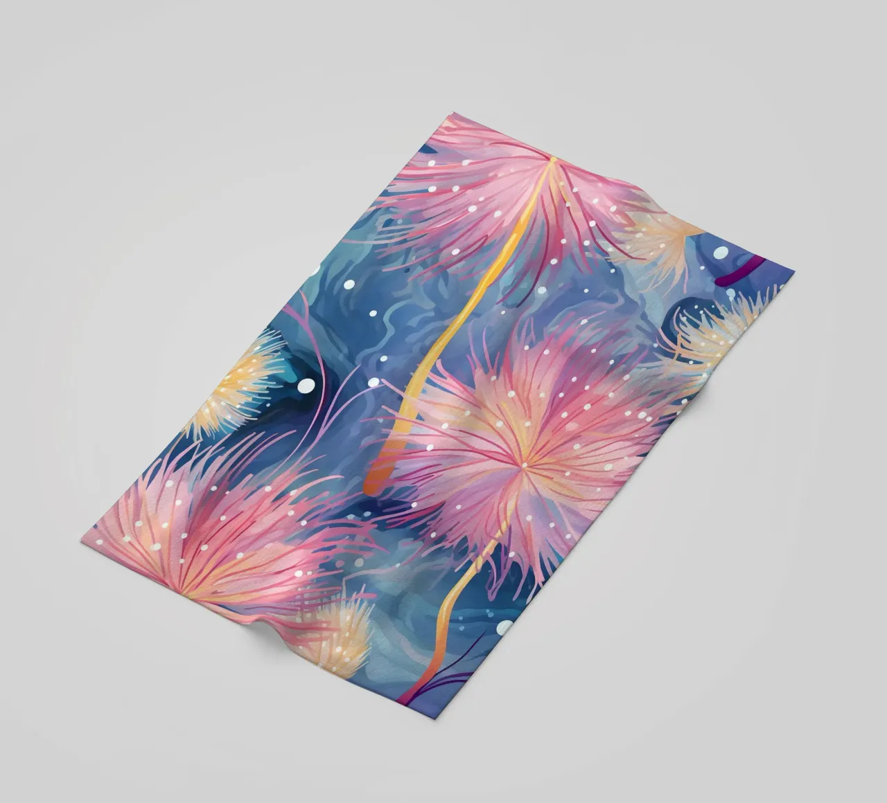 Pinky Floral Dandelions beach towel by Botanical Pattern House