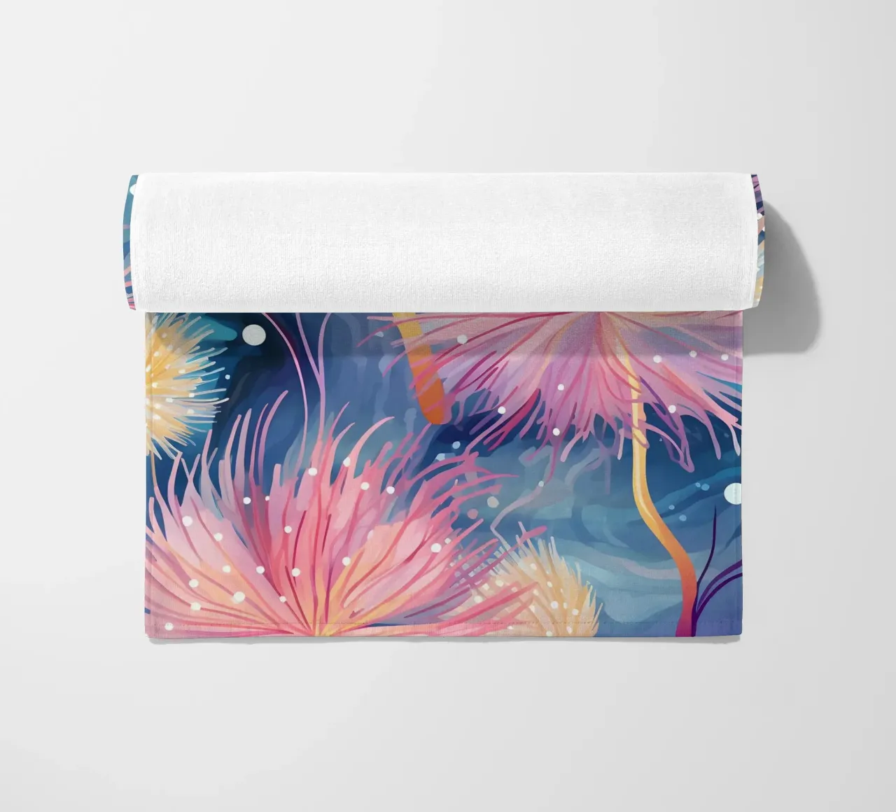 Pinky Floral Dandelions beach towel by Botanical Pattern House