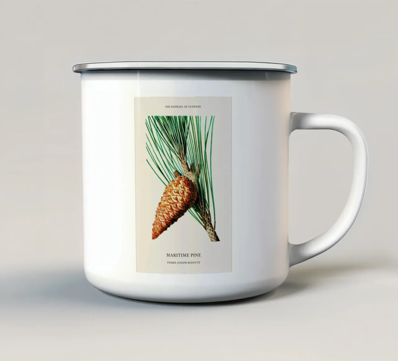 Pierre-Joseph Redouté - Maritime Pine tazza in smalto da Vintage by JUNIQE