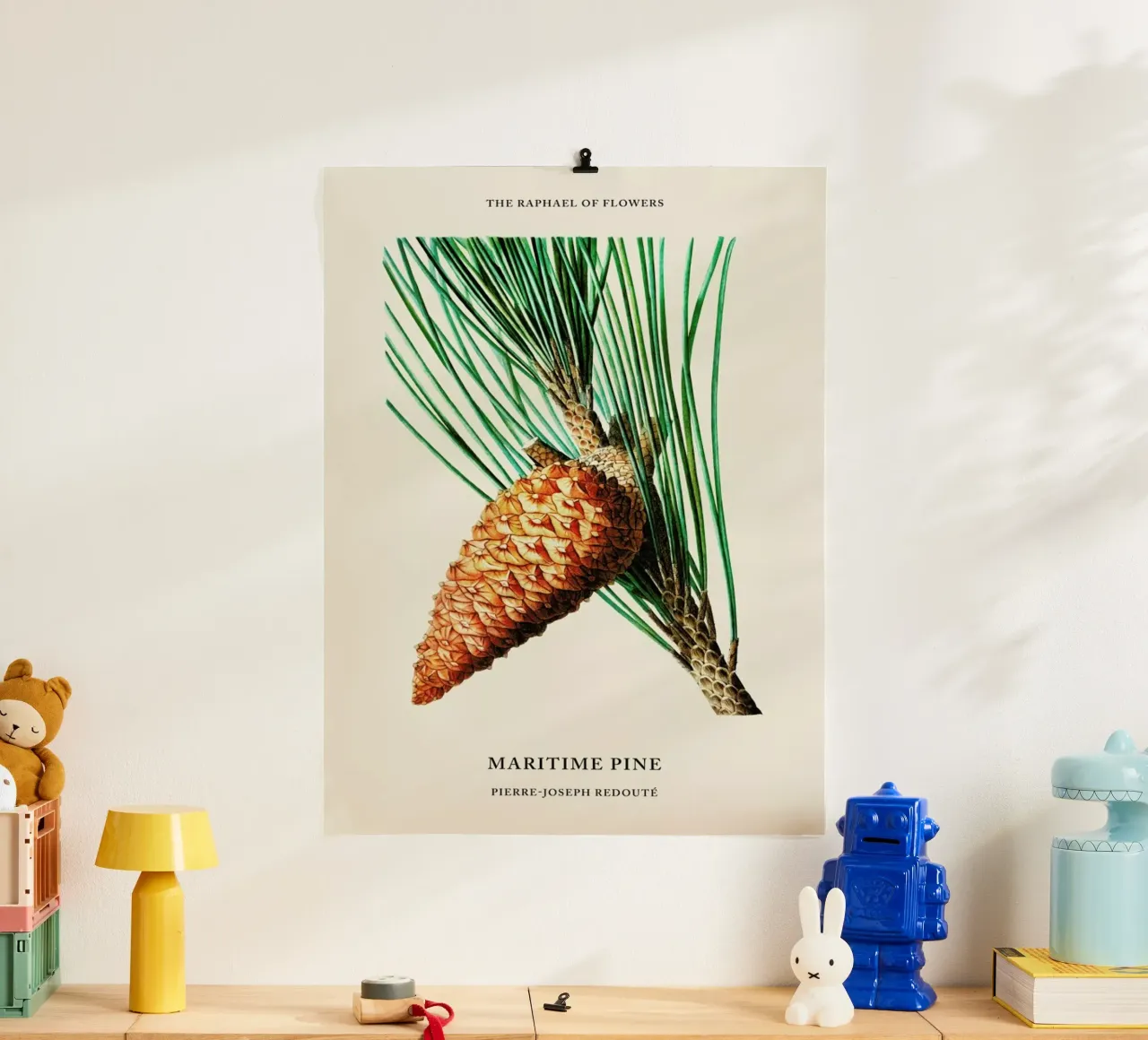 Pierre-Joseph Redouté - Maritime Pine poster con telaio in legno da Vintage by JUNIQE