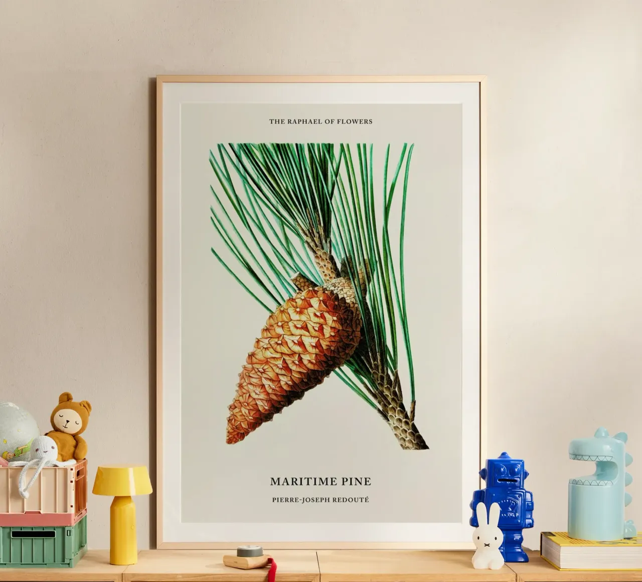 Pierre-Joseph Redouté - Maritime Pine poster con telaio in legno da Vintage by JUNIQE