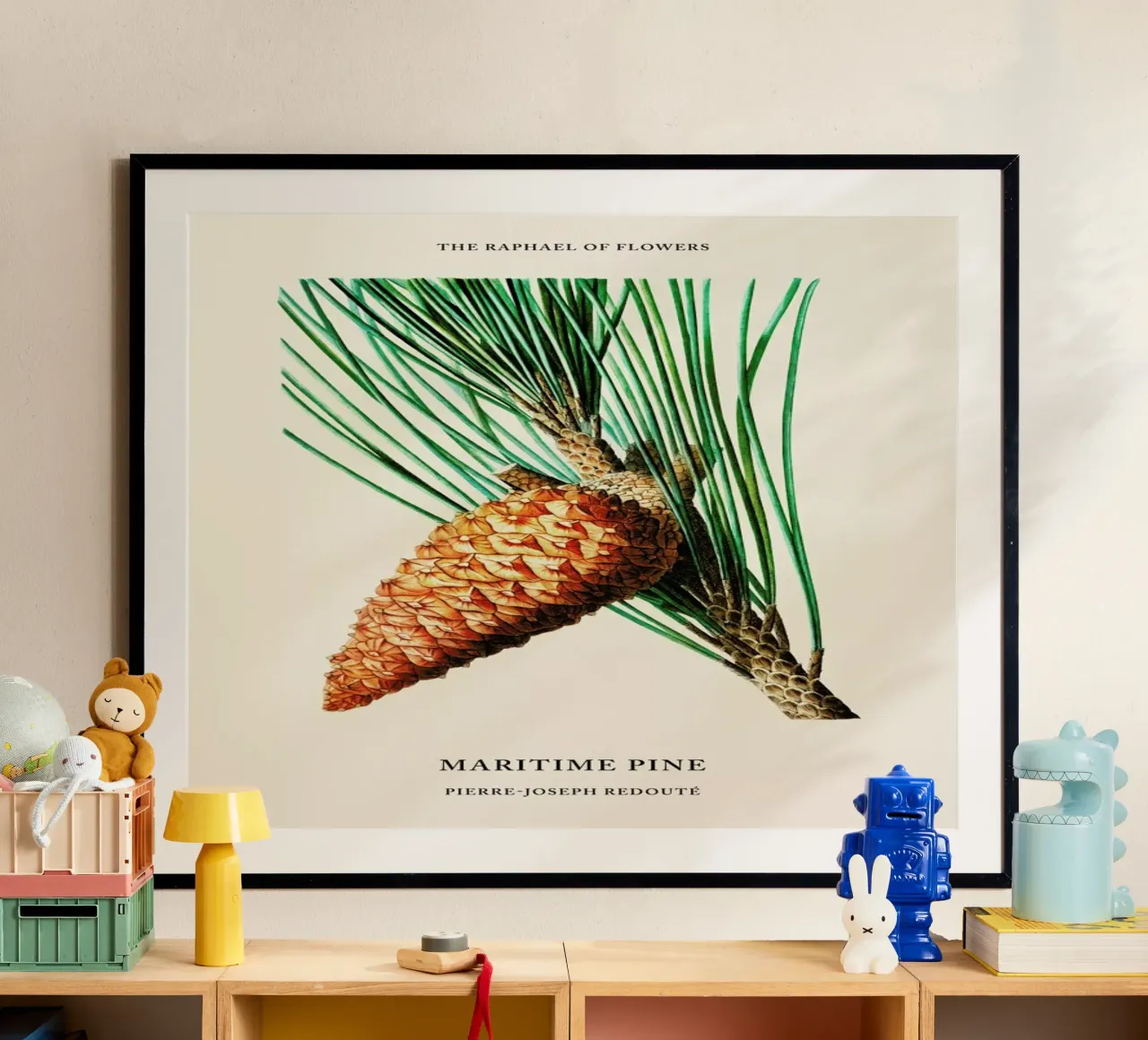 Pierre-Joseph Redouté - Maritime Pine poster con telaio in legno da Vintage by JUNIQE