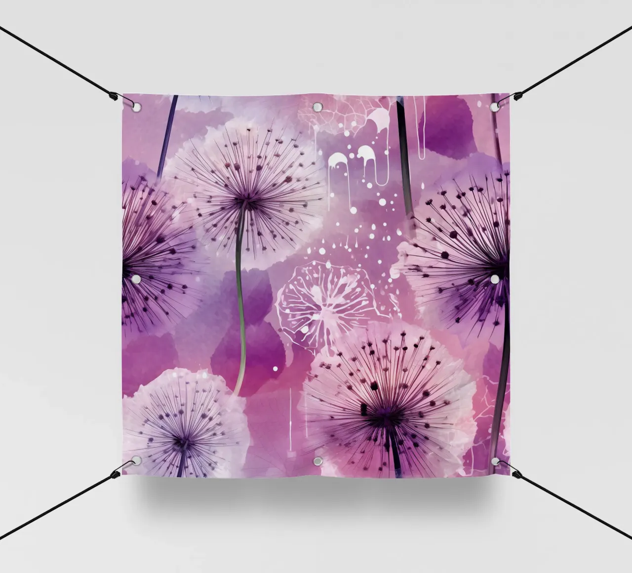 Dente di leone viola telo in pvc da Botanical Pattern House