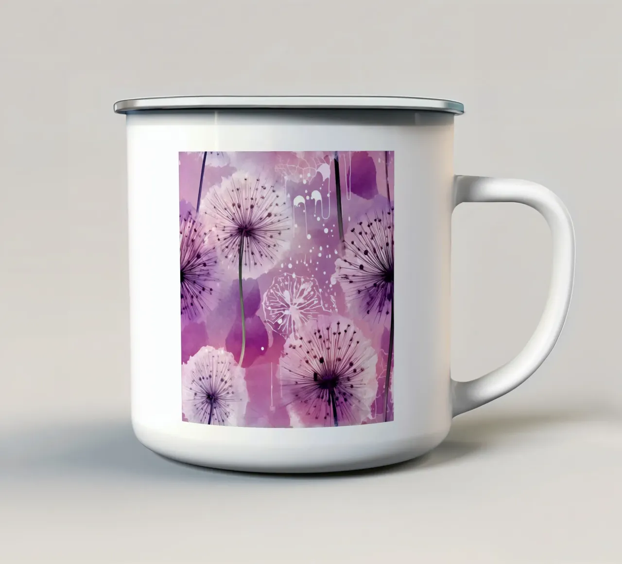 Dente di leone viola tazza in smalto da Botanical Pattern House