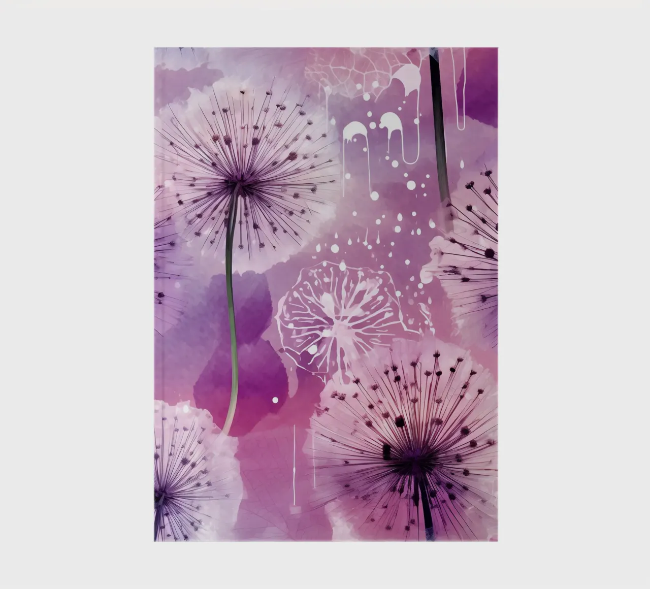 Purple Dandelions notebook by Botanical Pattern House