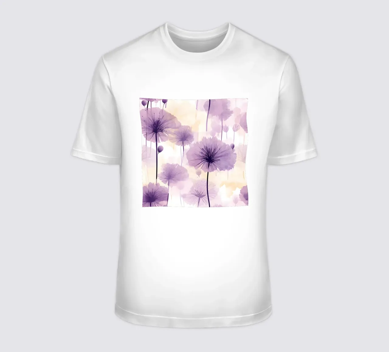 Purple Dandelions t-shirt by Botanical Pattern House