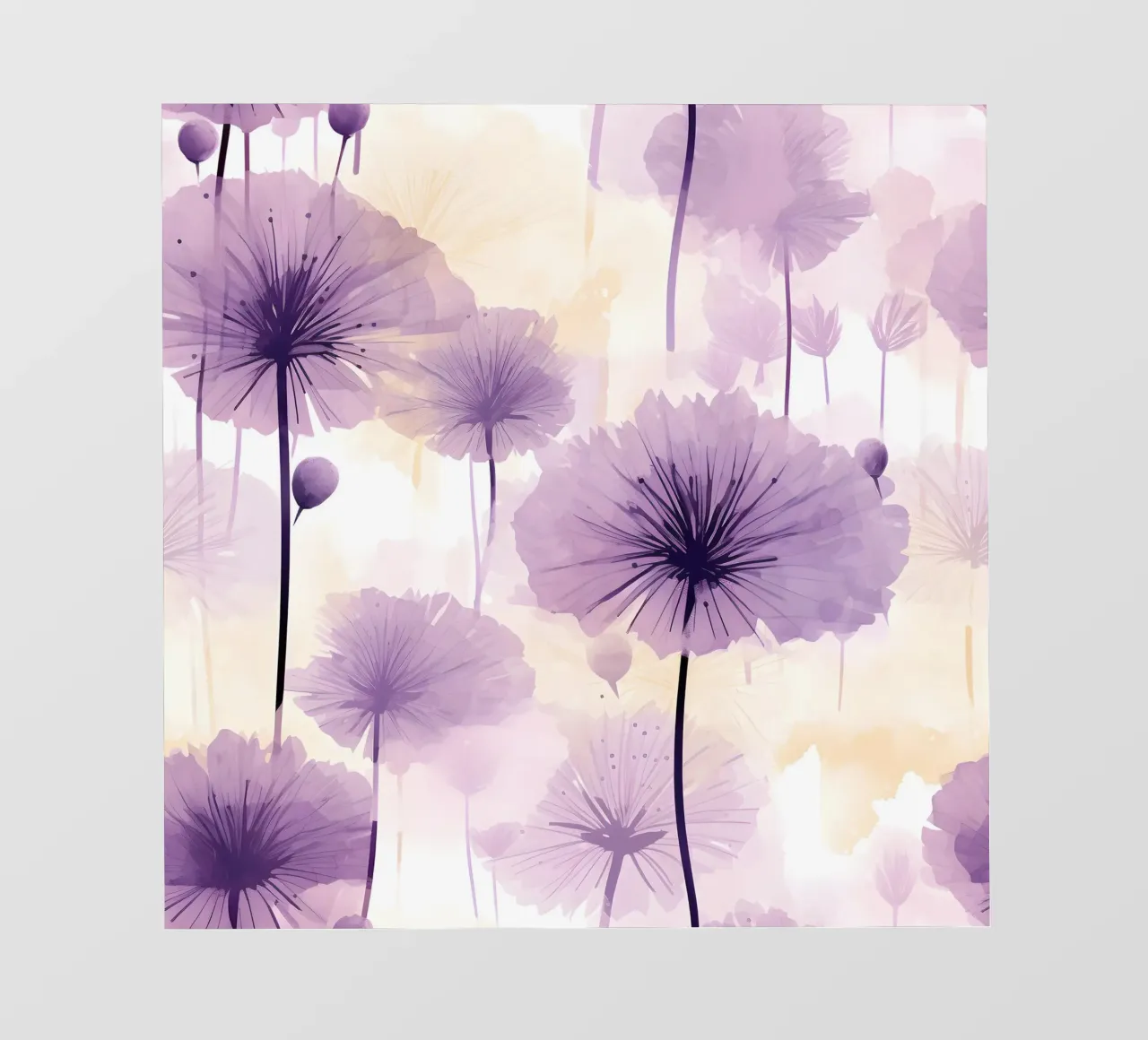 Purple Dandelions photo wallpaper by Botanical Pattern House