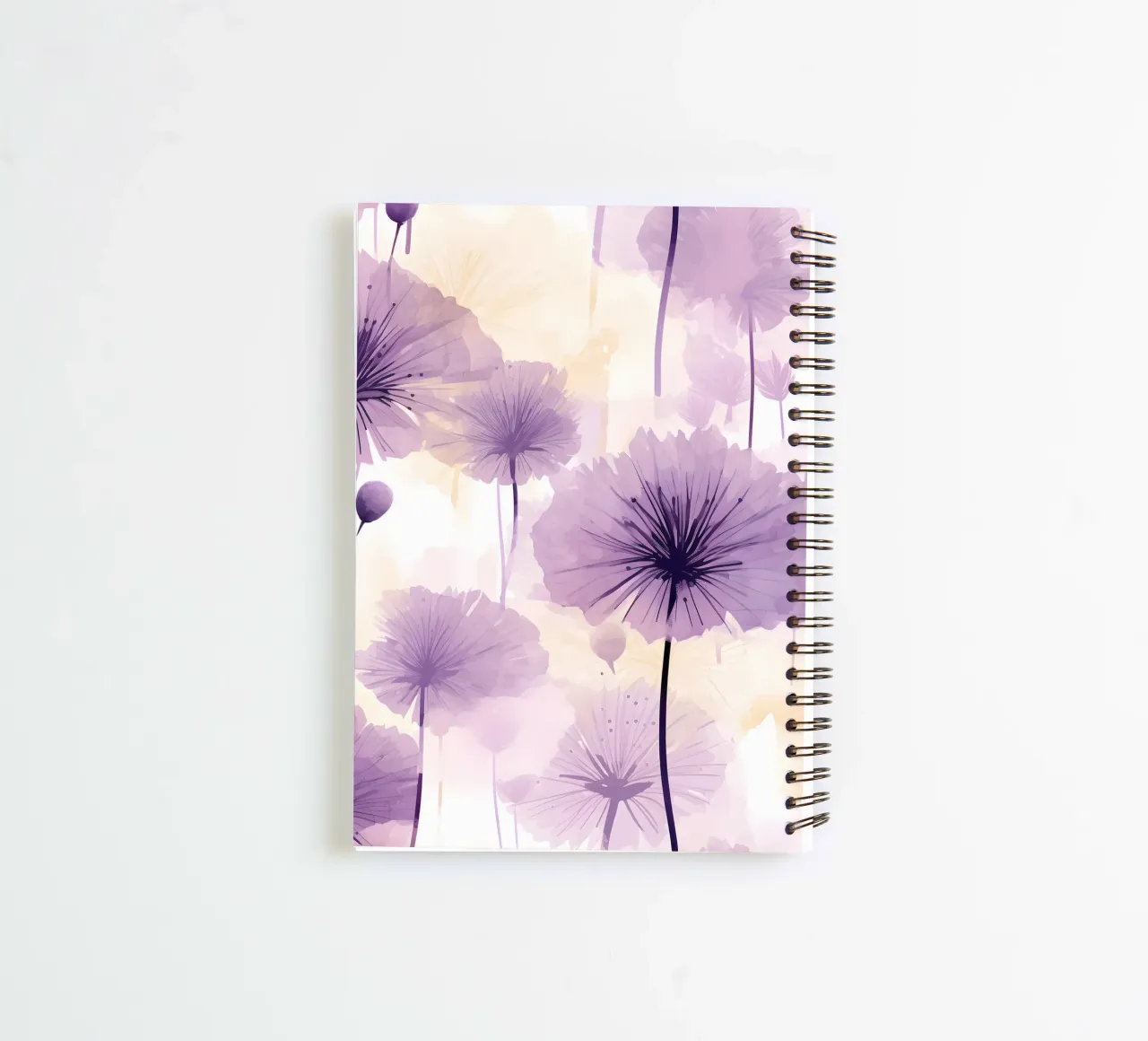 Purple Dandelions spiral notebook by Botanical Pattern House