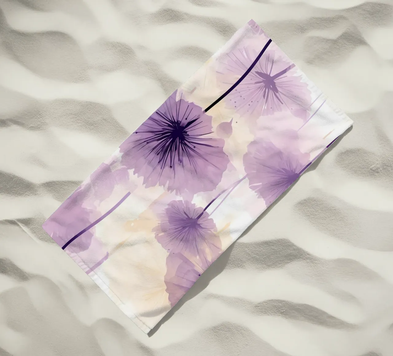 Dente di leone viola telo mare da Botanical Pattern House