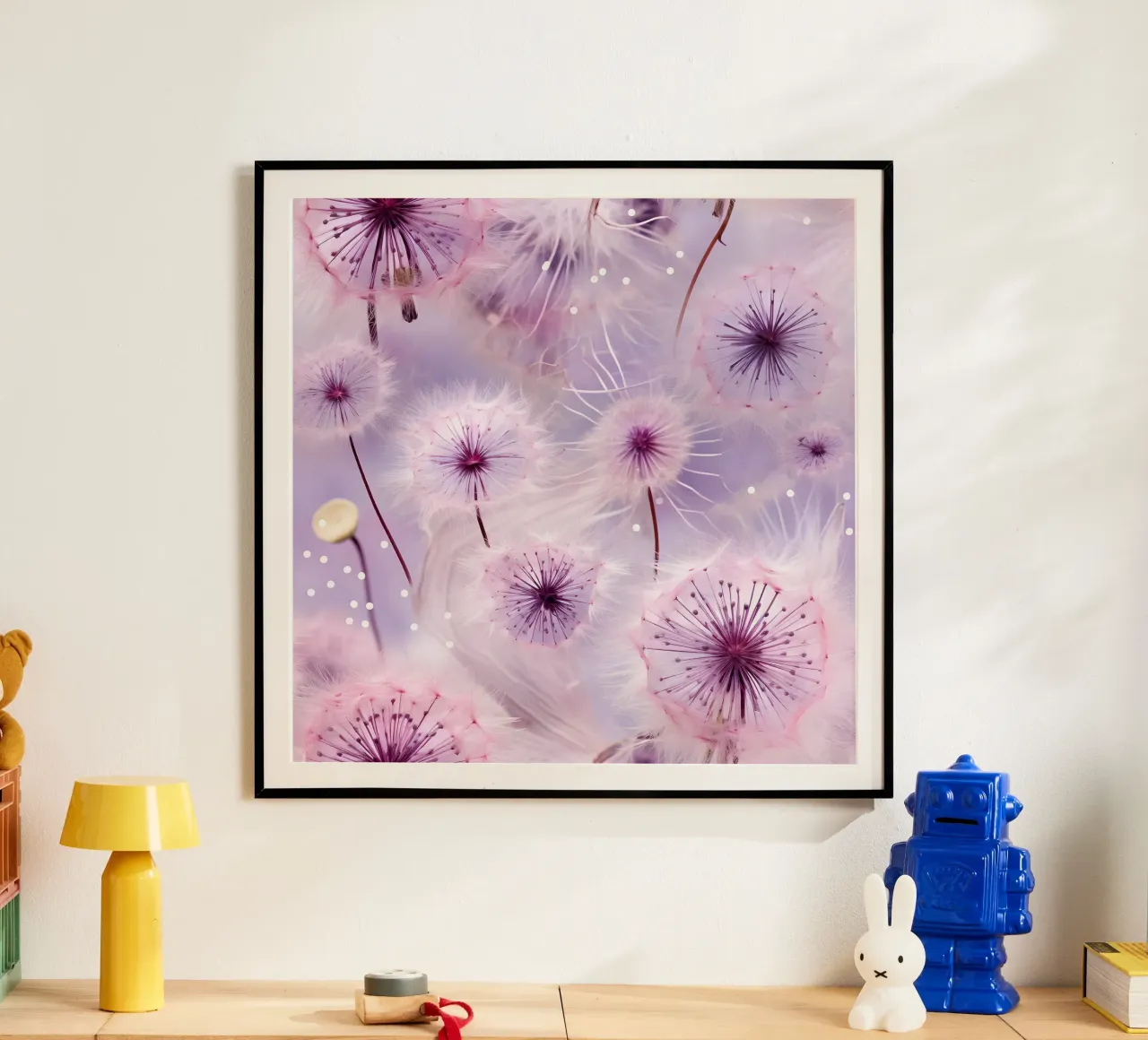 Purple Dandelions poster by Botanical Pattern House