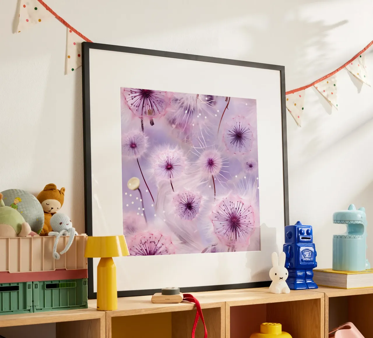 Purple Dandelions poster by Botanical Pattern House