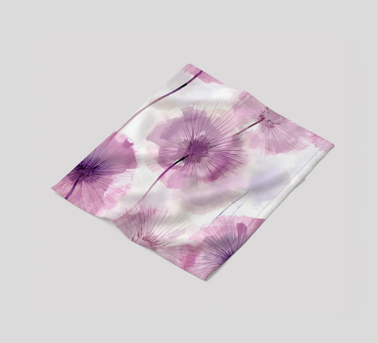 Purple Dandelions fleece blanket by Botanical Pattern House
