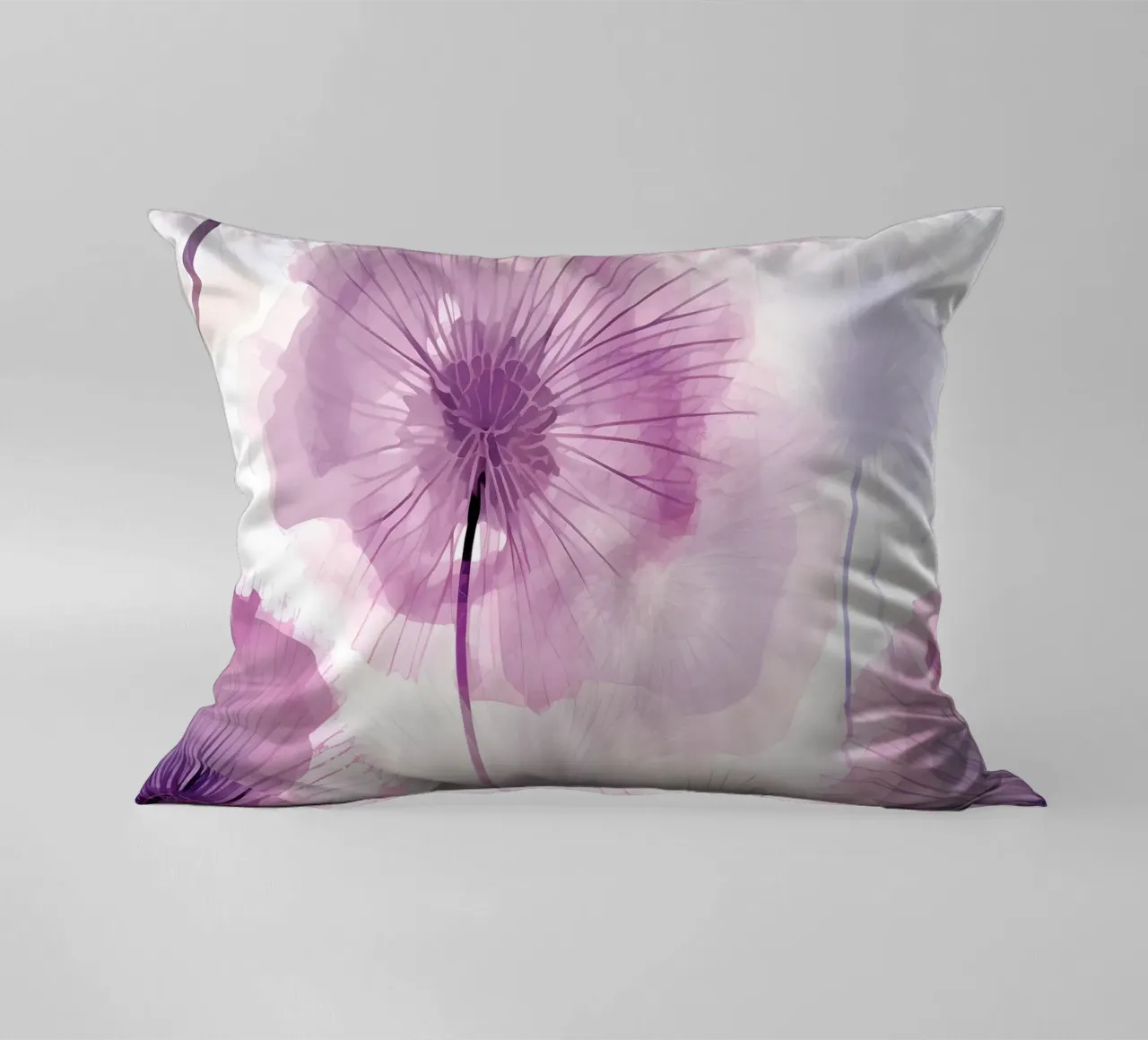 Purple Dandelions decorative cushion by Botanical Pattern House