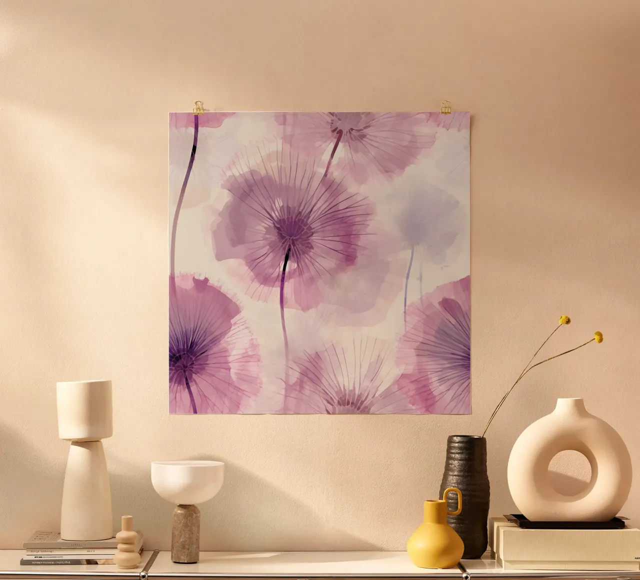 Dente di leone viola poster da Botanical Pattern House