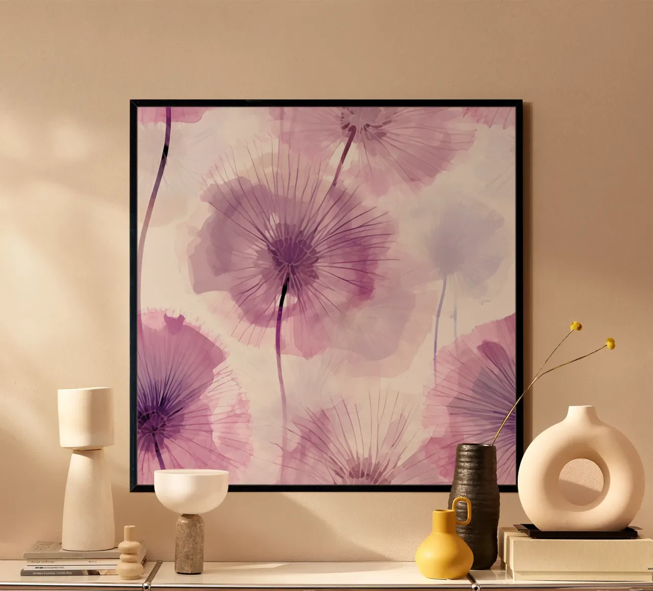 Dente di leone viola poster da Botanical Pattern House