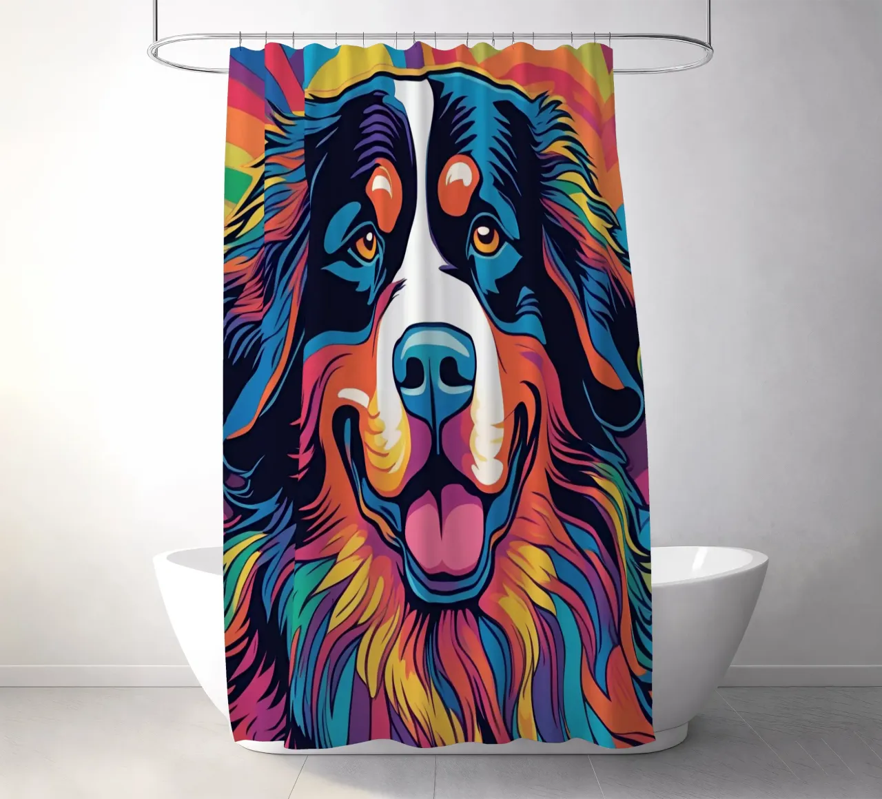 Bernersennen in Bunt #7 shower curtain by Yumis.Beargang.and.Me