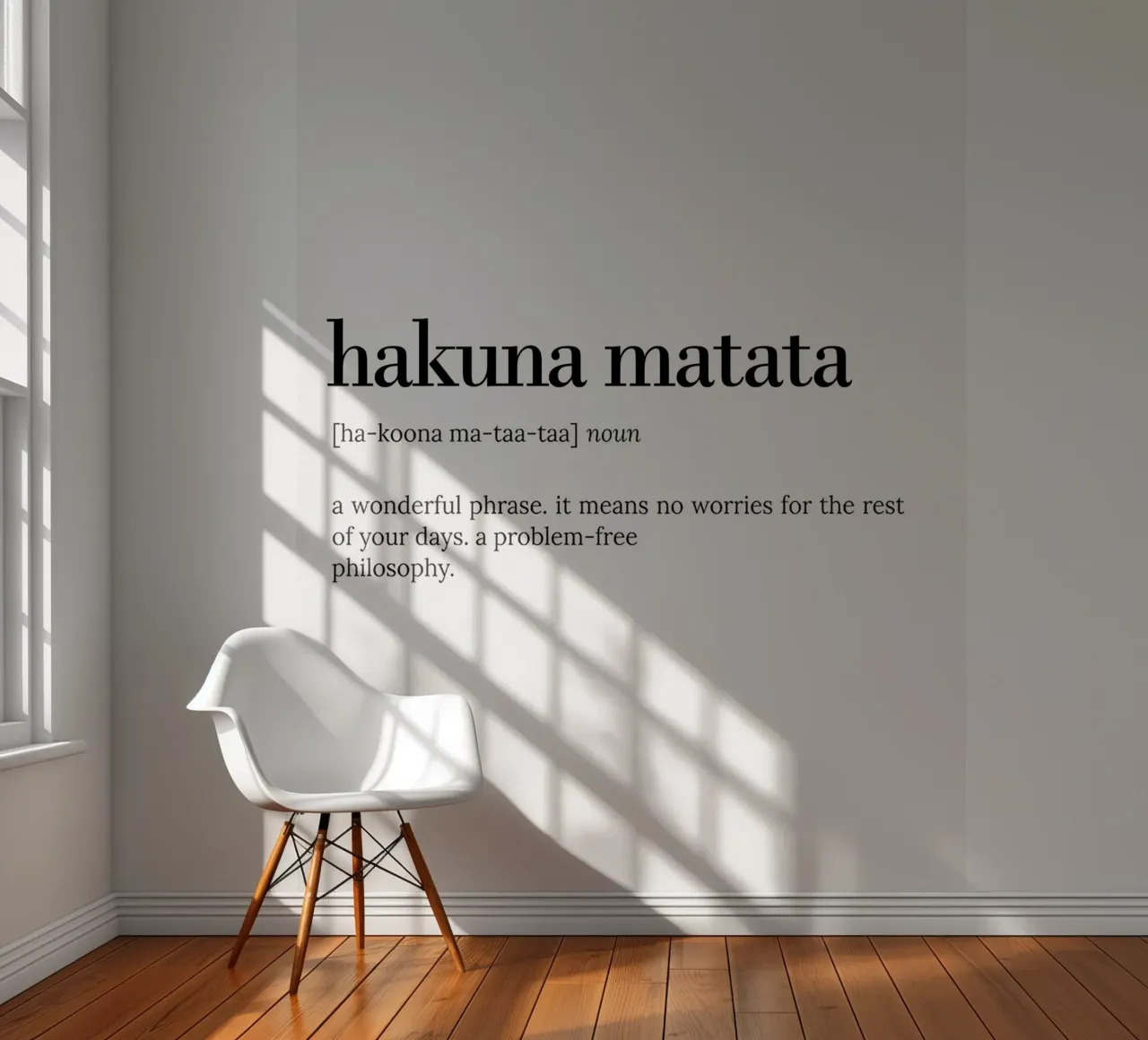 Hakuna Matata – No Worries Quote Typography Design Fototapete von Attaboy Dsgn