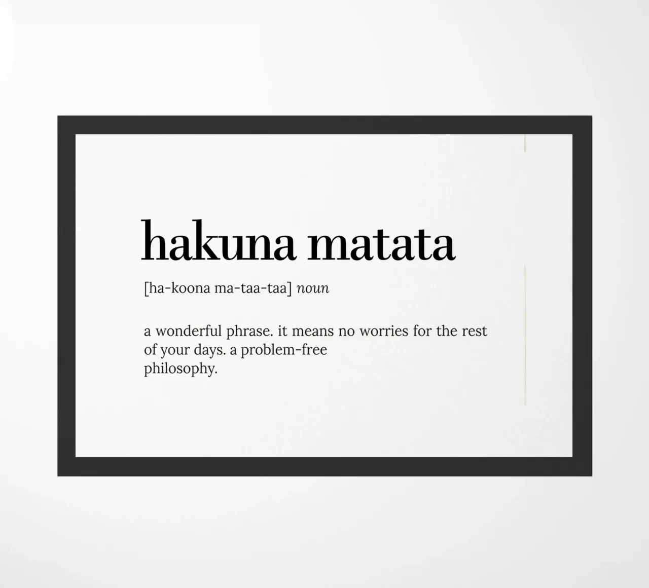 Hakuna Matata – No Worries Quote Typography Design zerbino da Attaboy Dsgn