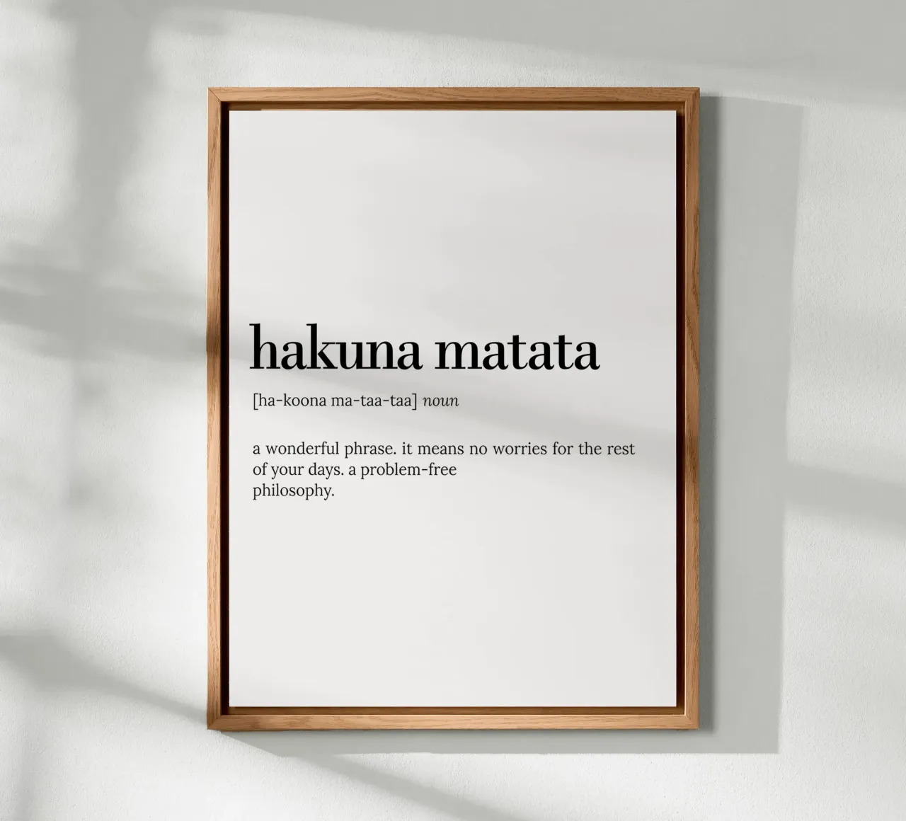 Hakuna Matata – No Worries Quote Typography Design alluminio dibond da Attaboy Dsgn