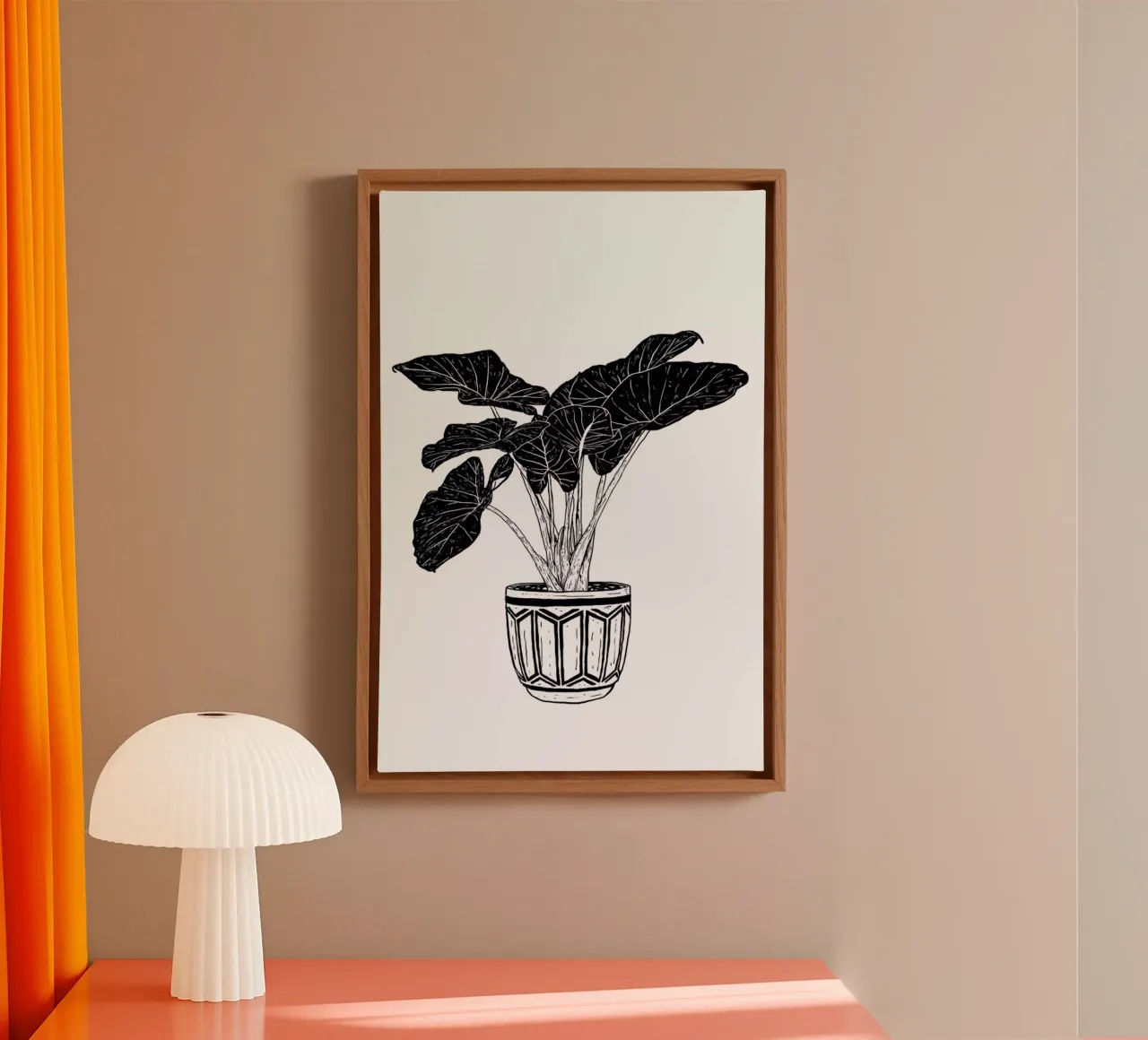 Alocasia canvas met Baklijst van Nick Cocozza