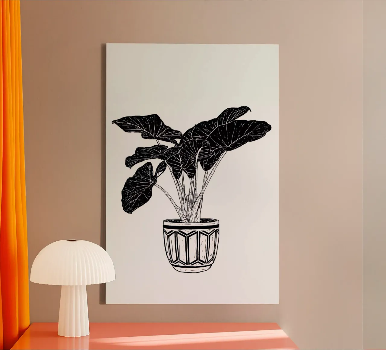 Alocasia canvas met Baklijst van Nick Cocozza