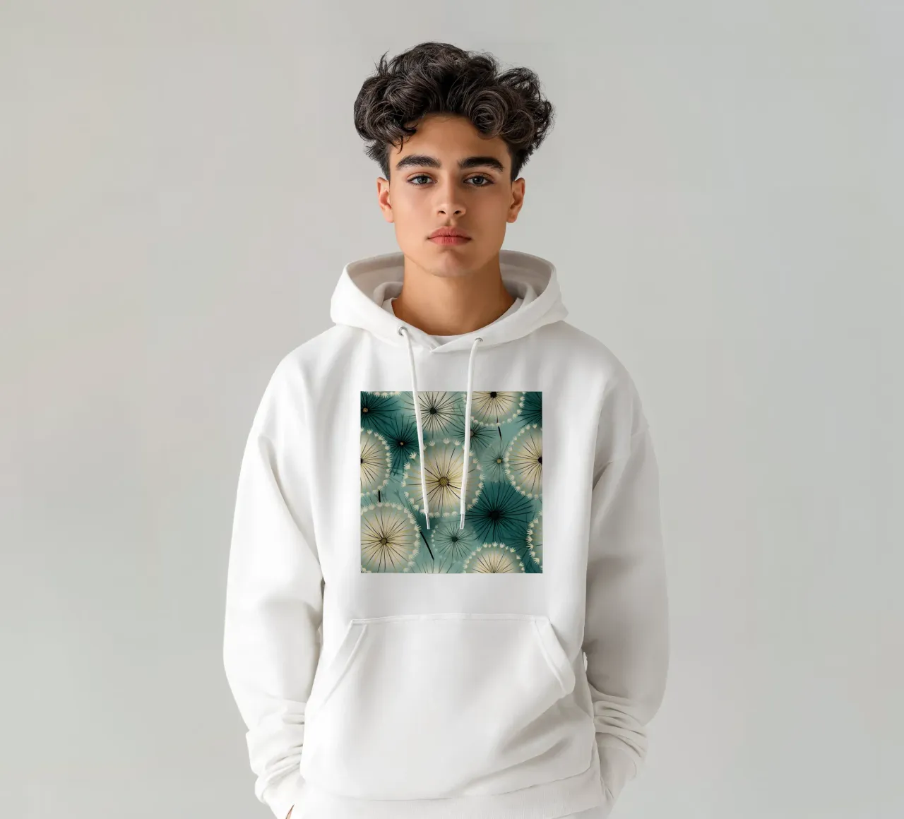 Soft Dandelions hoodie by Botanical Pattern House
