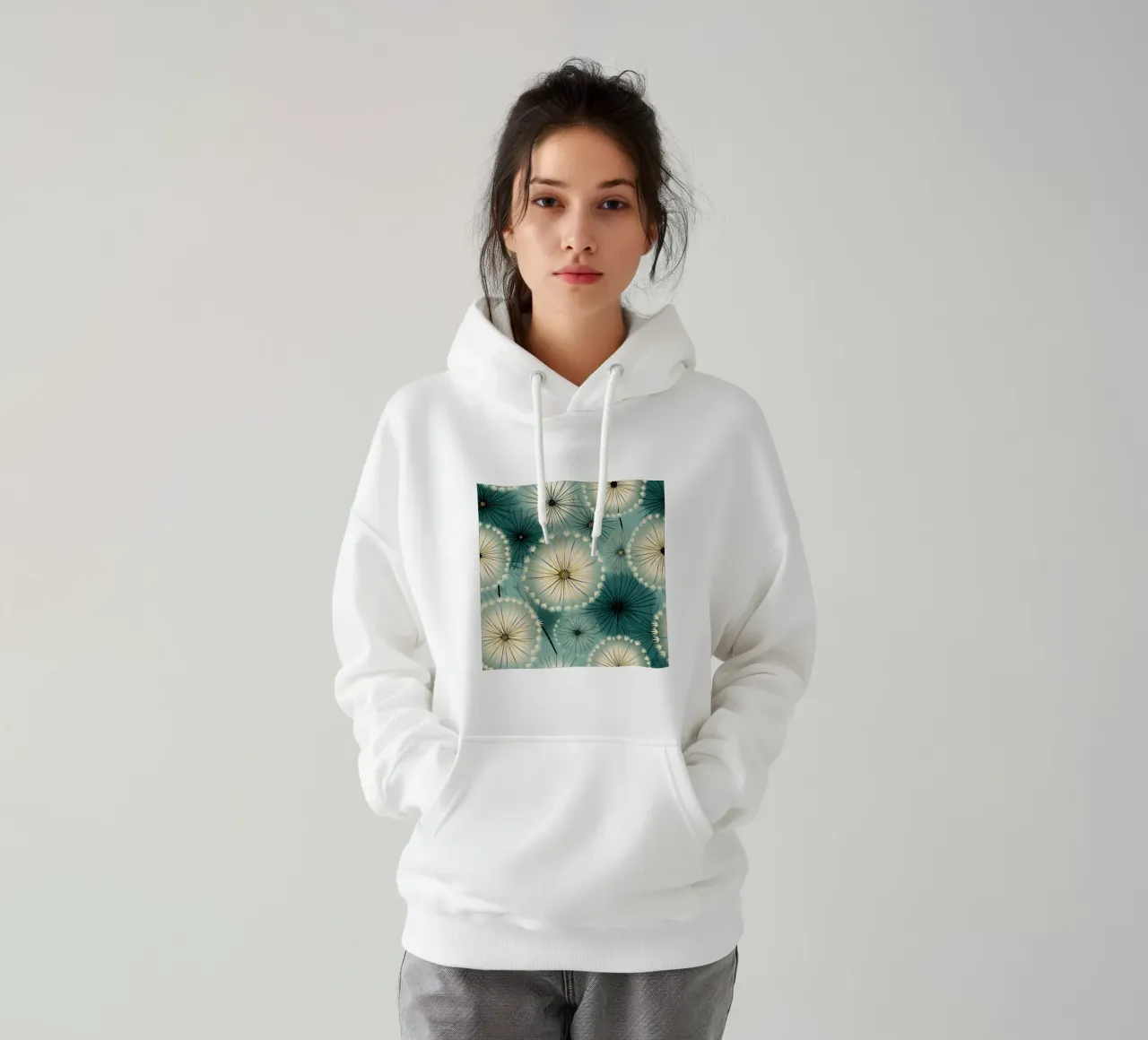 Soft Dandelions hoodie by Botanical Pattern House