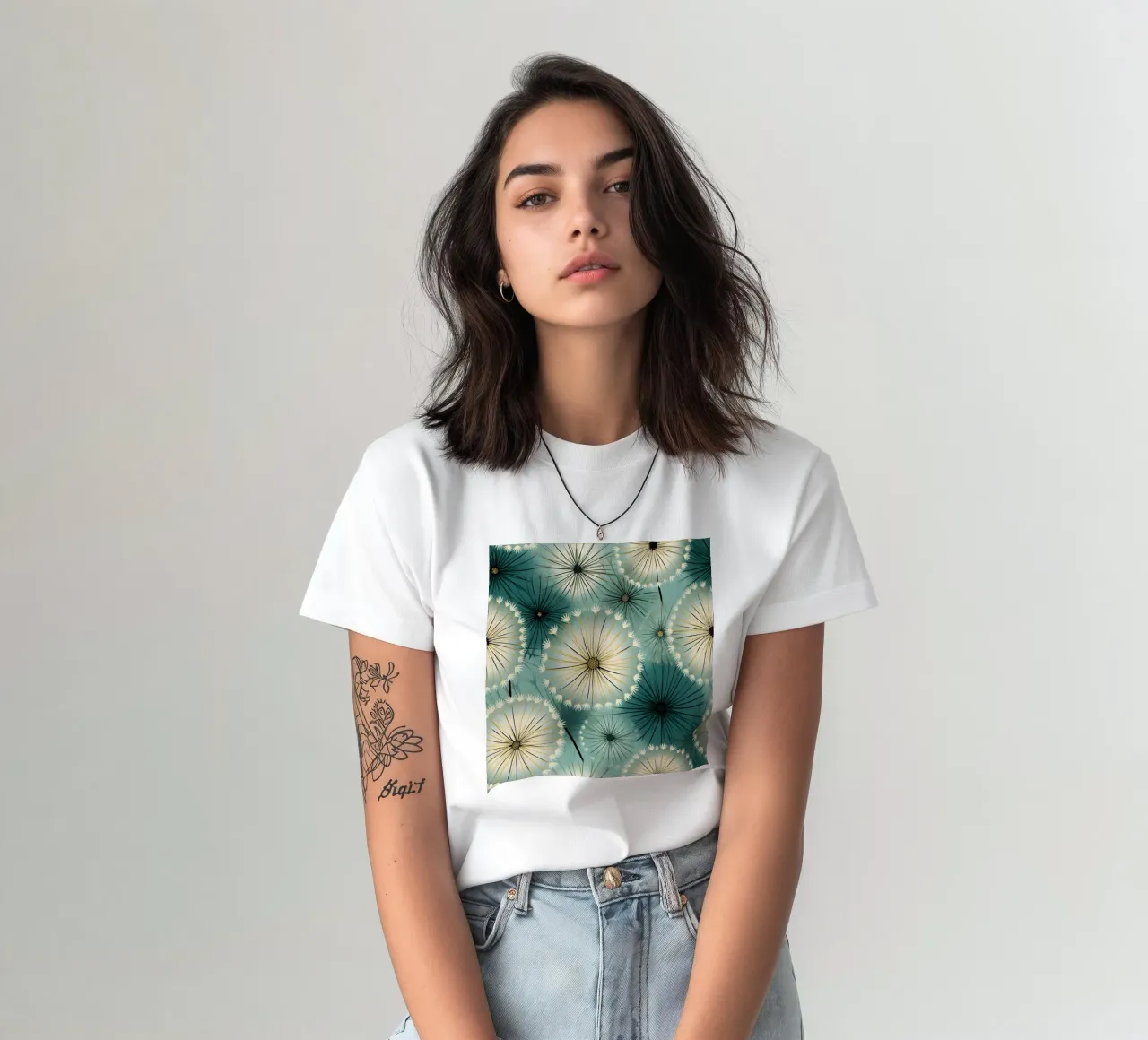 Soft Dandelions t-shirt by Botanical Pattern House