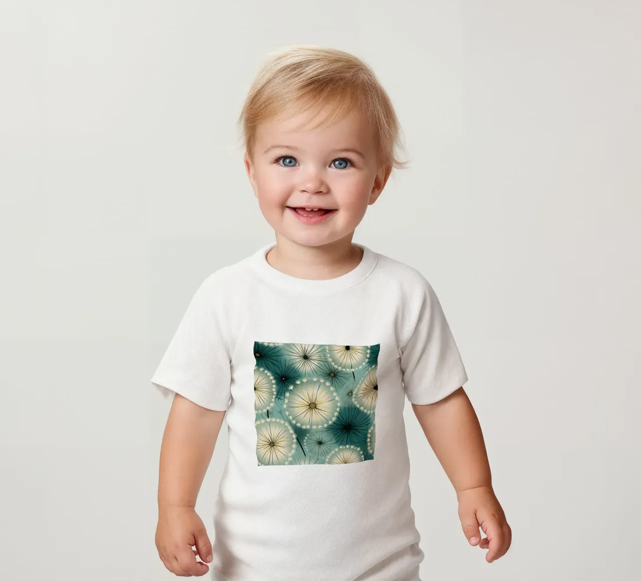 Soft Dandelions baby t-shirt by Botanical Pattern House
