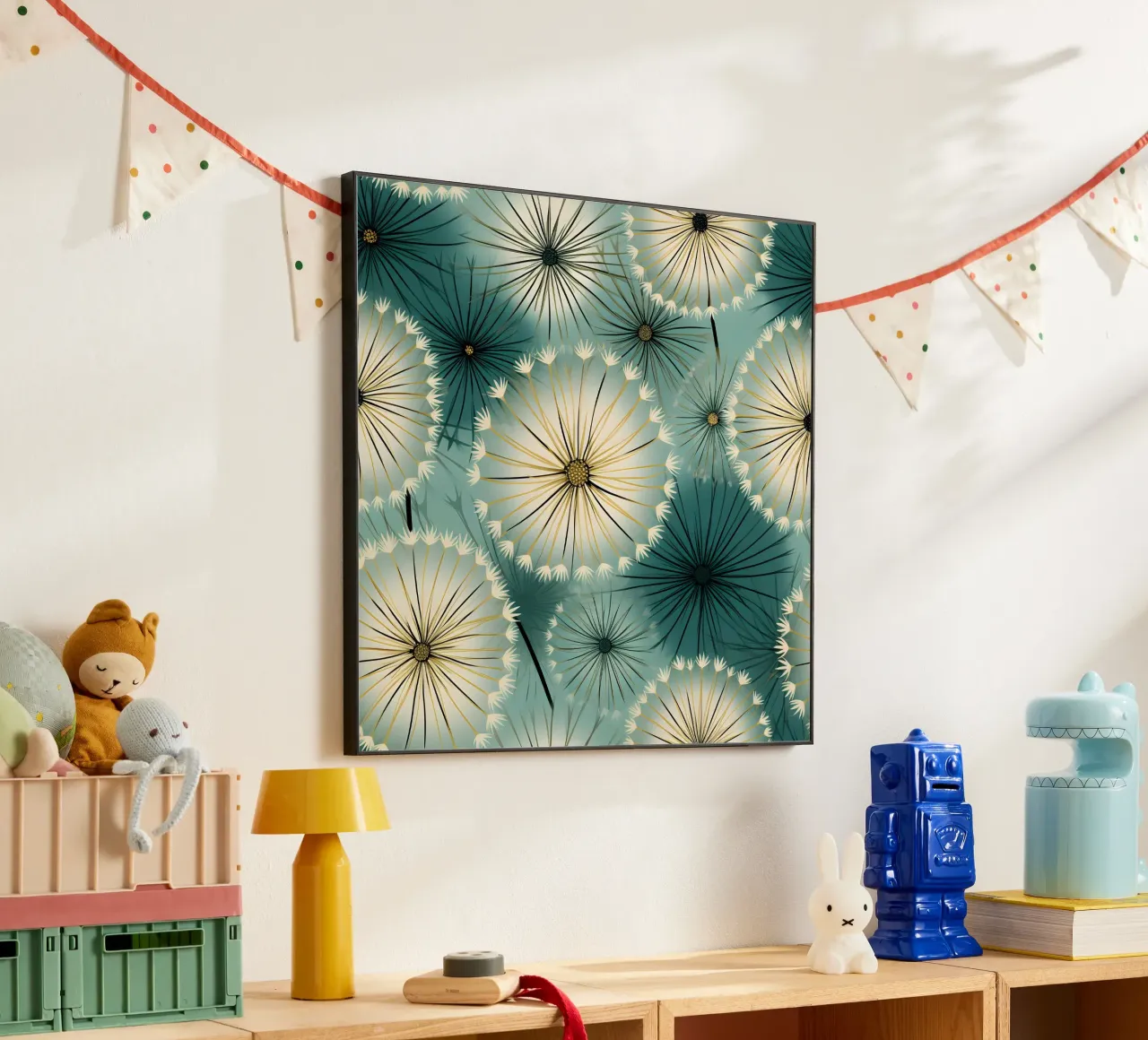 Zarter Löwenzahn Alu-Dibond von Botanical Pattern House