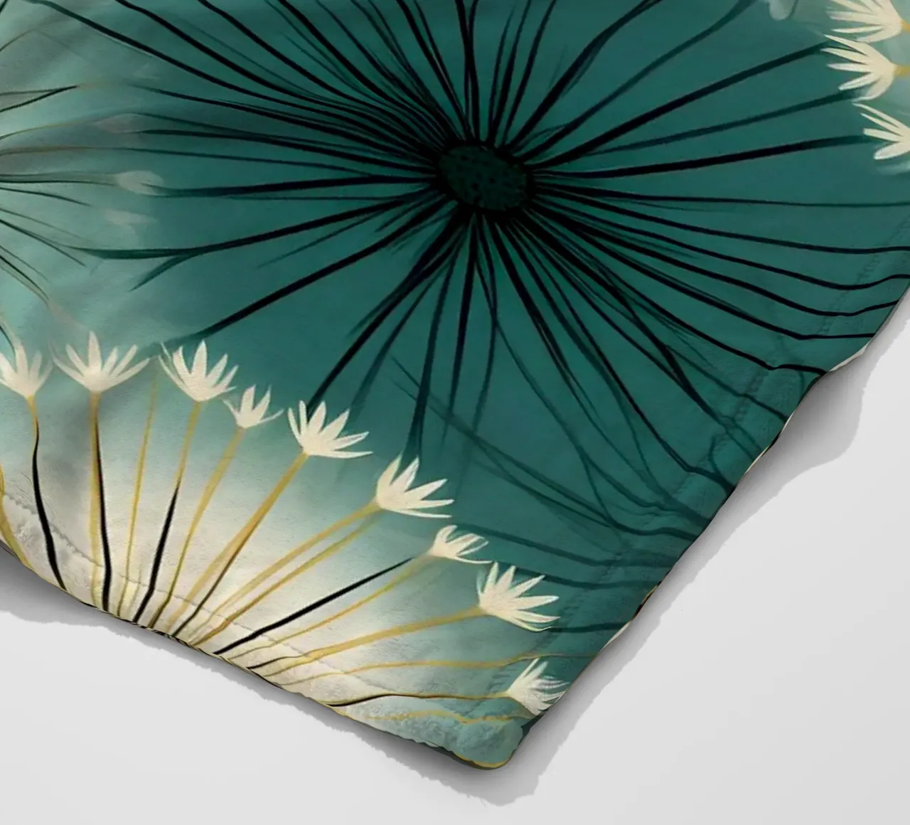 Soft Dandelions fleece blanket by Botanical Pattern House