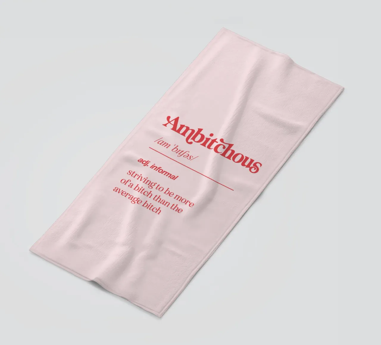 Ambitchous Sassy Mock Dictionary Definition Typography Print beach towel by THE MOTIVATED TYPE