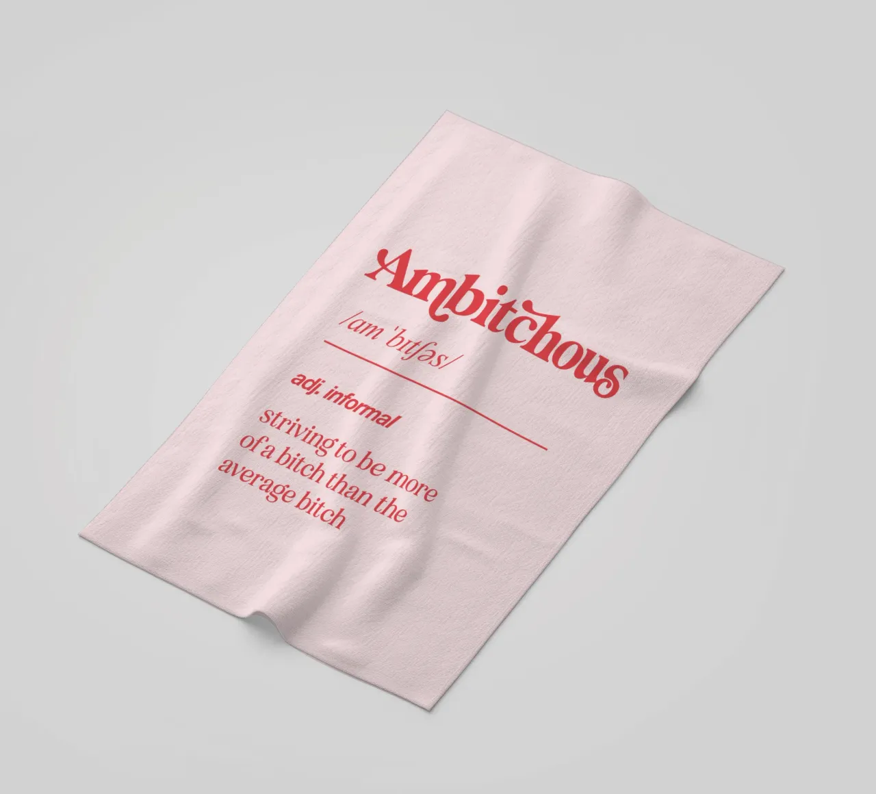 Ambitchous Sassy Mock Dictionary Definition Typography Print beach towel by THE MOTIVATED TYPE