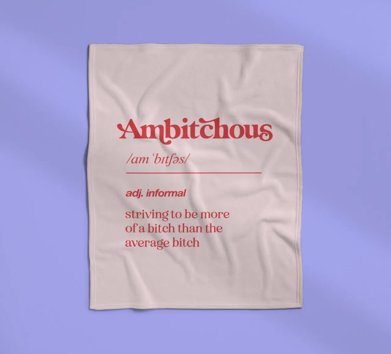Ambitchous Sassy Mock Dictionary Definition Typography Print fleece blanket by THE MOTIVATED TYPE