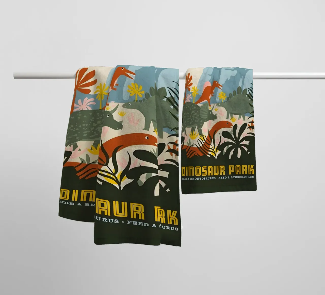 Jurassic Dinosaur Park asciugamano da bagno da Attaboy Dsgn