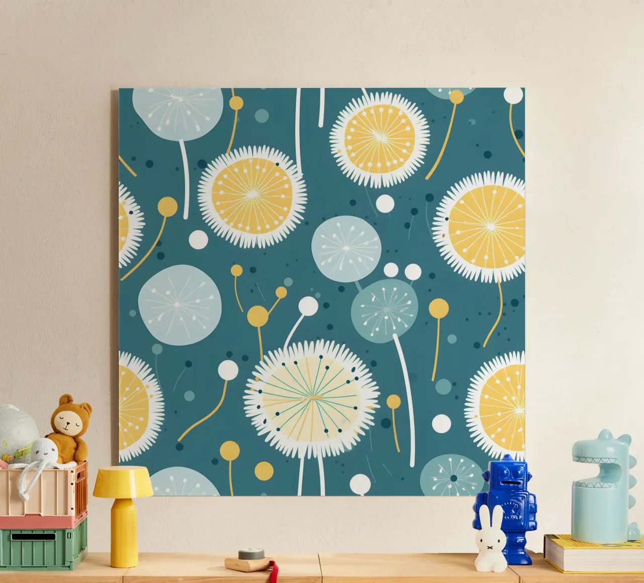 Sunny Dandelions acrylic glass by Botanical Pattern House
