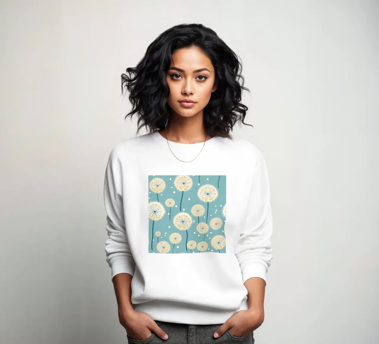 Sunny Dandelions sweatshirt by Botanical Pattern House