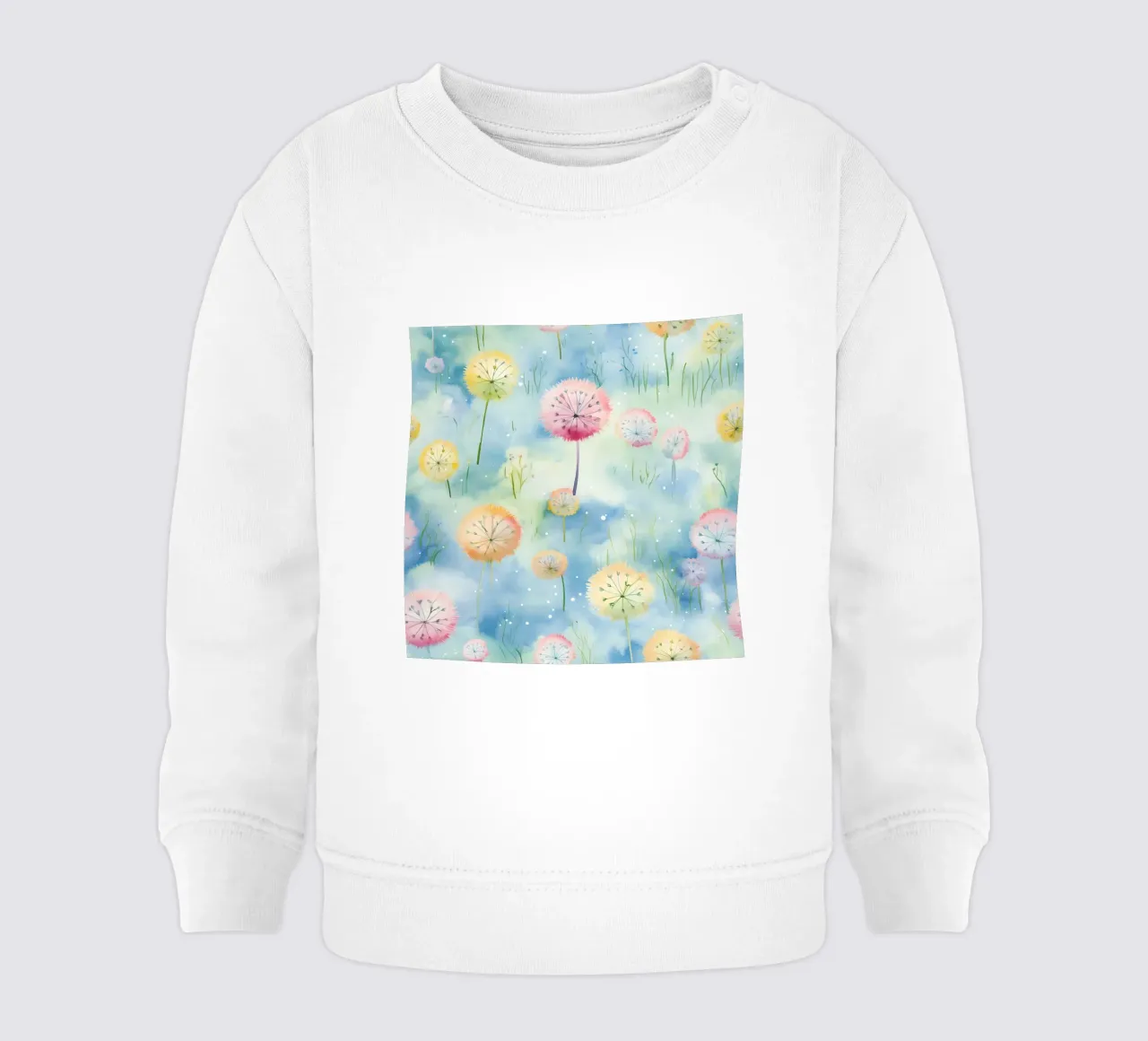 Denti di leone arcobaleno felpa neonato da Botanical Pattern House