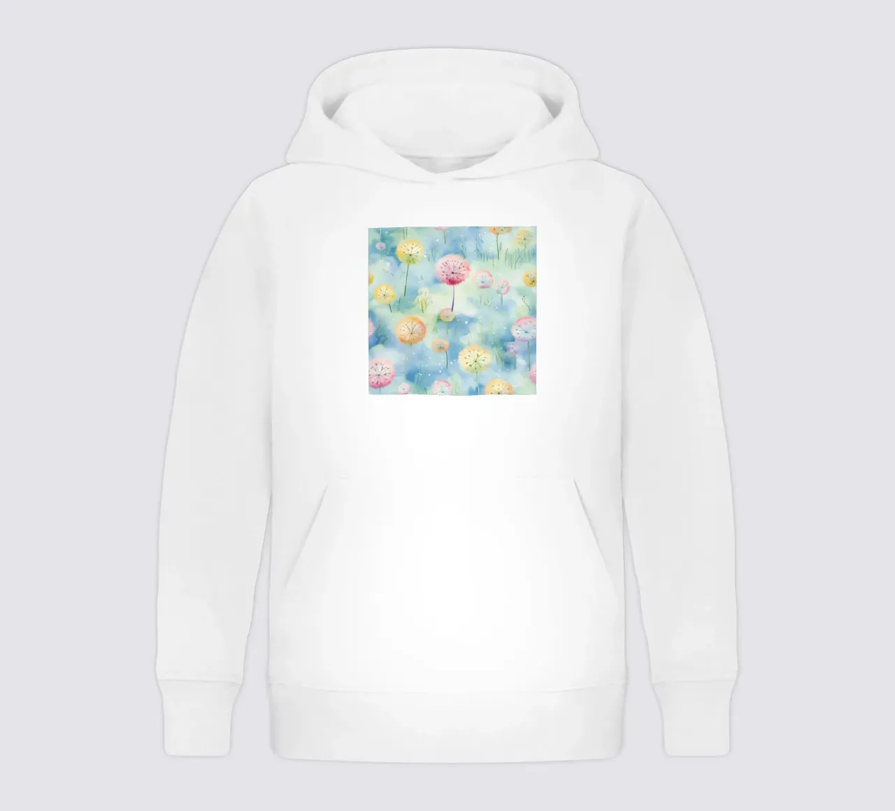 Rainbow Dandelions kids hoodie by Botanical Pattern House