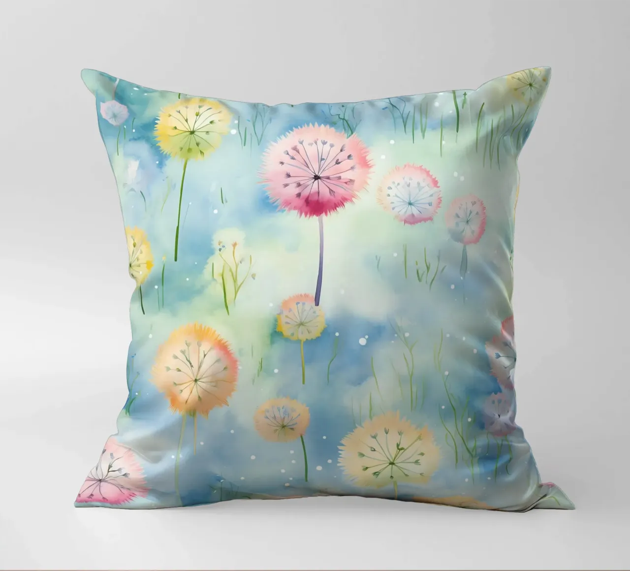 Denti di leone arcobaleno cuscino da Botanical Pattern House