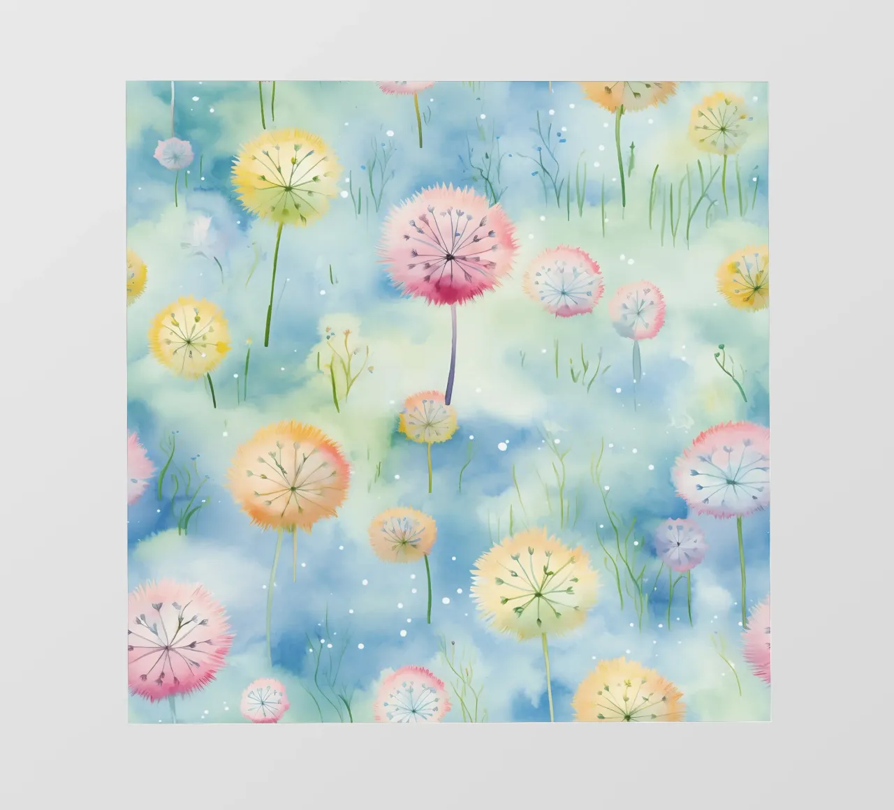 Rainbow Dandelions photo wallpaper by Botanical Pattern House