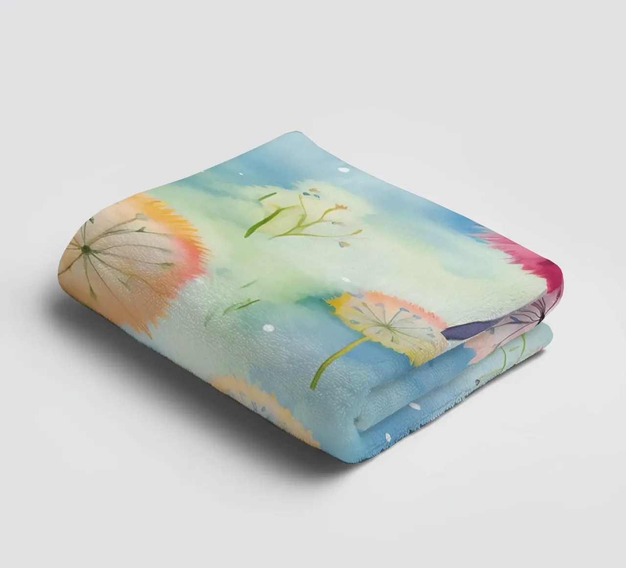 Denti di leone arcobaleno asciugamano da bagno da Botanical Pattern House