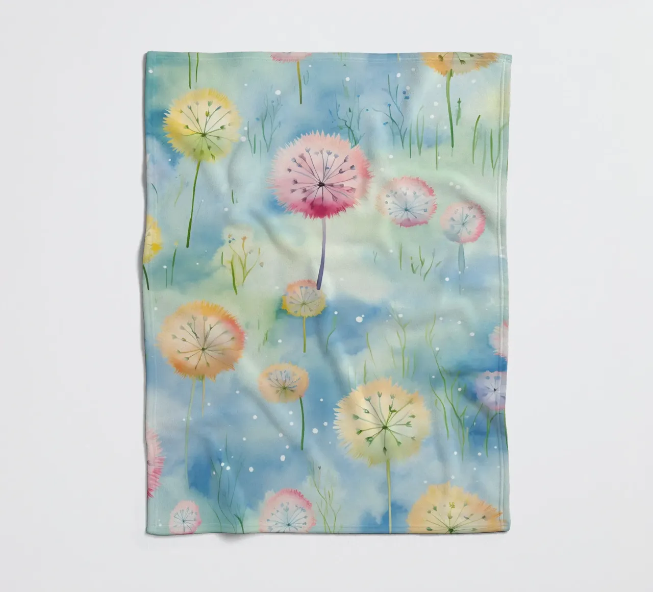 Denti di leone arcobaleno coperta in pile da Botanical Pattern House