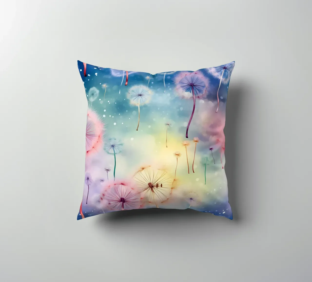 Denti di leone arcobaleno cuscino da Botanical Pattern House