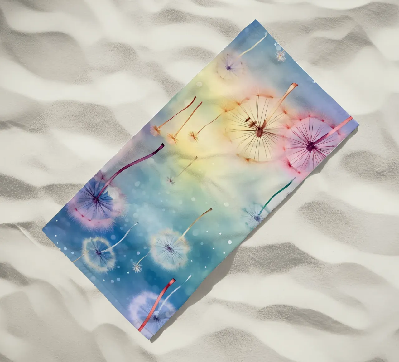 Denti di leone arcobaleno telo mare da Botanical Pattern House