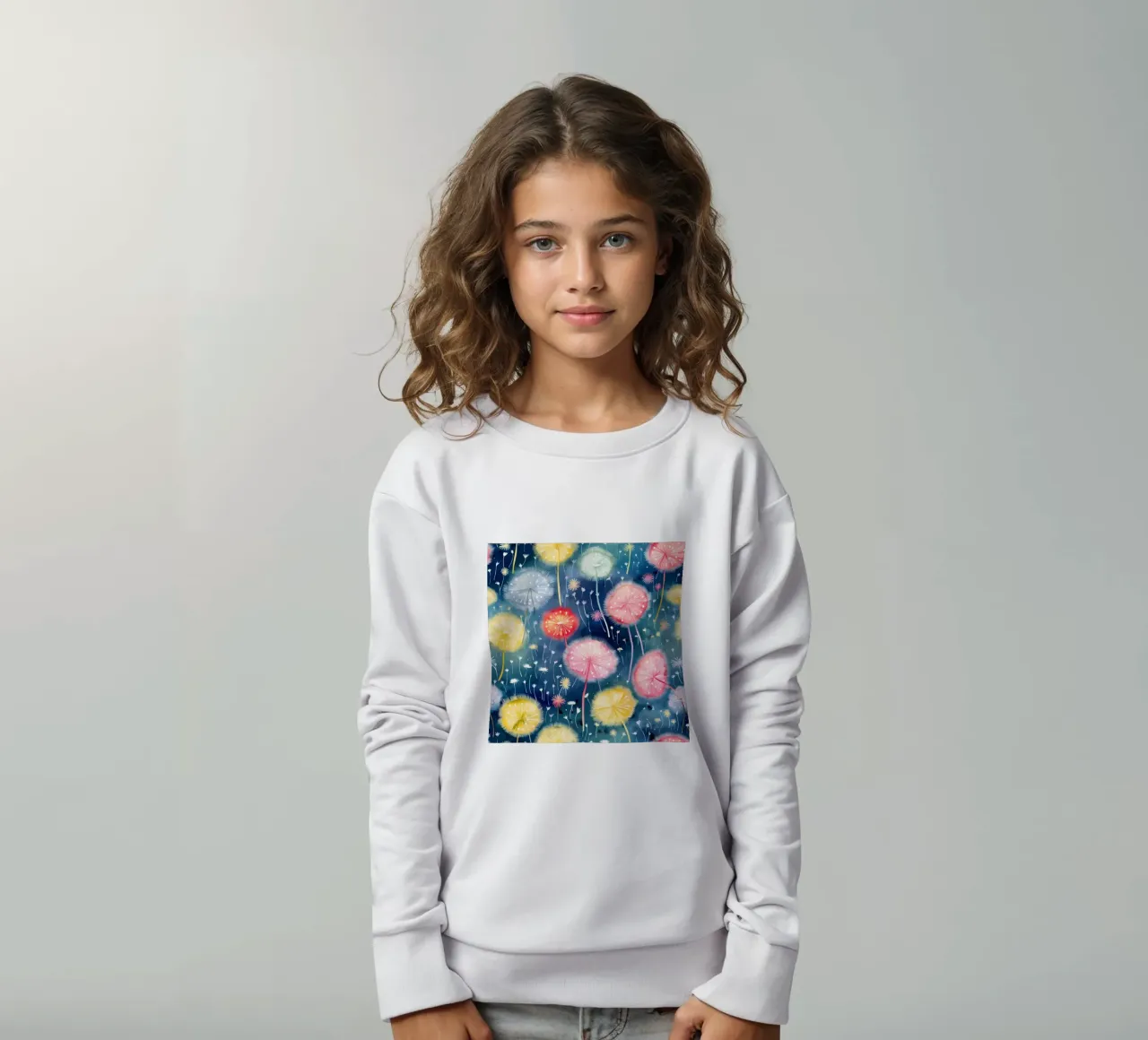 Denti di leone arcobaleno felpa bambino da Botanical Pattern House