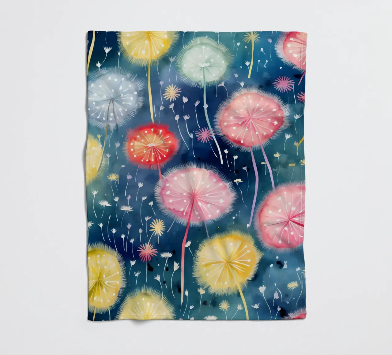 Denti di leone arcobaleno coperta in pile da Botanical Pattern House
